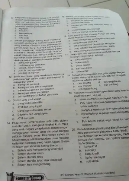 Alat pembayaran noritunai berupa surat perintah nasabah kepada bank untuk memindahbukukan dana dari relkening yang bersangkutan ke rekening penerima yang namanya tercantum pada-surat perintah