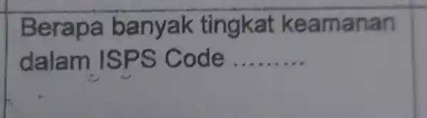 Berapa banyak tingkat keamanan dalam ISPS Code qquad