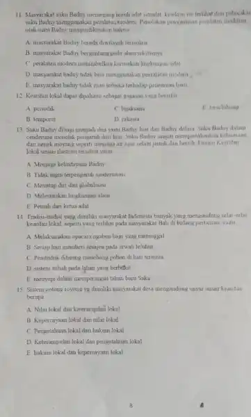 Masyarakat suku Baduy memegang teguh adat istradat keadaan uim terlihat dan pebolakat suku Baduy menggtmakan peralatan modern Penolakan penggumaan peralatan uoddern oleh suku Baduy