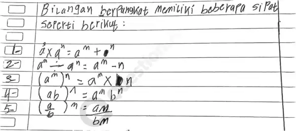 (a^m)^n=a^mtimes b 4- (ab)^wedge =a^nb^n