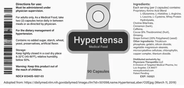 Directions for use: Must be administered under physician supervision. Each serving (per 2 capsules)contains: Proprietary Amino Acid Blend For adults only. As a Medical