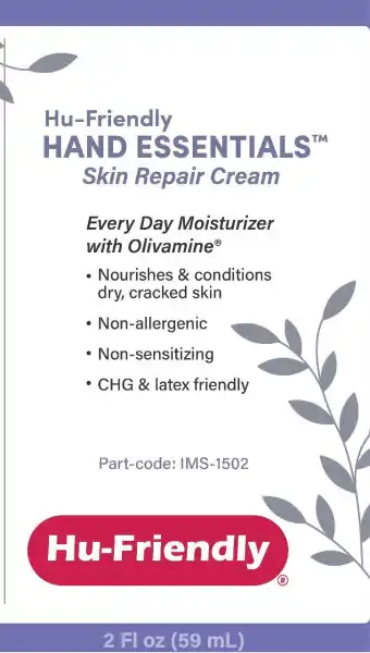 Hu-Friendly HAND ESSEN TIALSTM Skin Repair Cream Every Day Moisturizer with Olivamine? Nourishes &conditions dry, cracked skin - Non-allergenic - Non-sensitizing - CHG &