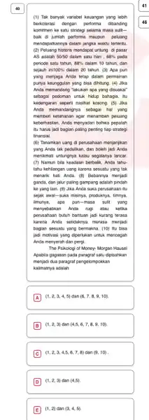 40 41 (1) Tak banyak variabel keuangan yang lebih berkolerasi dengan performa dibanding komitmen ke satu strategi selama masa sulitbaik di jumlah performa maupun