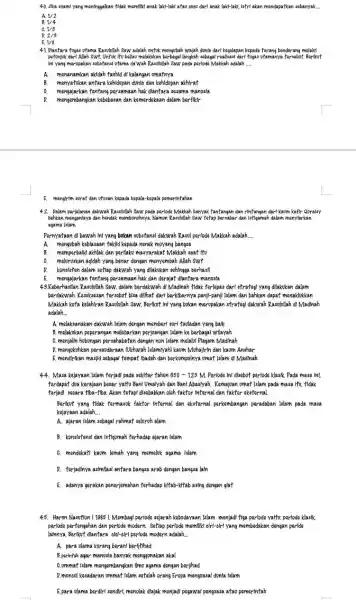 Jika soamt yang mentnggalkan flak mentlikl anak laki-lakt atav ooso dart anak lakt-lakt, istet akan mendapatikan sabanyak... A. 1//2 B. 1//4 C. 1//3 v.