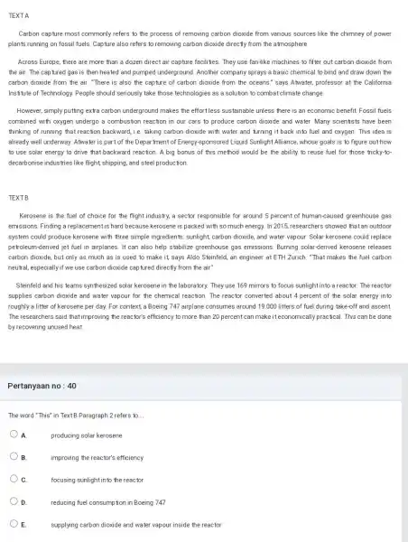 TEXTA Carbon capture most commonly refers to the process of removing carbon dioxide from various sources like the chimney of power plants running on