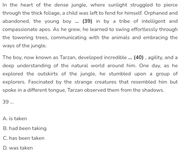 In the heart of the dense jungle, where sunlight struggled to pierce through the thick foliage, a child was left to fend for himself.