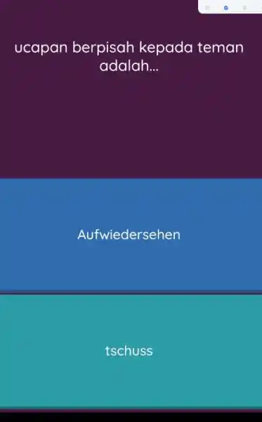 ucapan berpisah kepada teman adalah... Aufwiedersehen tschuss