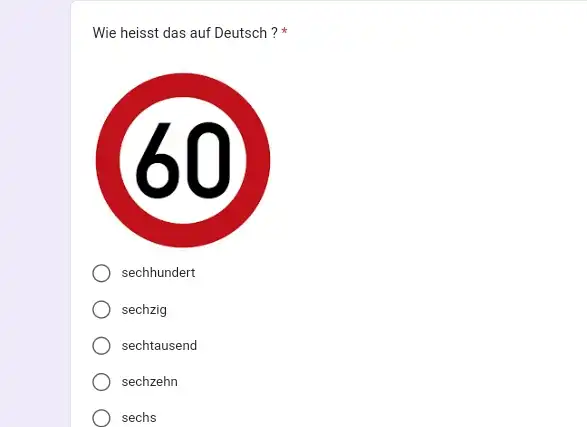 Wie heisst das auf Deutsch ?* sechhundert sechzig sechtausend sechzehn sechs