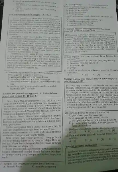 B. teks 1 merupakan penilaian teks 2 merupakan deskripsi C. teks 1 merupakan deskripsi teks 2 merupakan penilatan D. teks 1 merupakan deskripsi teks