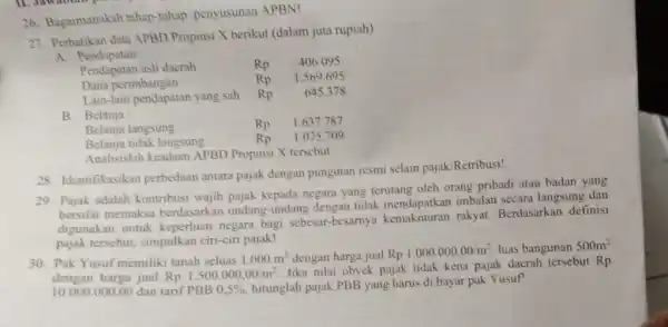 Bagaimanakah tahap-tahap penyusunan APBN! Perhatikan data APBD Propinsi X berikut (dalam juta rupiah) A. Pendapatan: Pendapatan ash daerah Rp 406.095 Dana perimbangan Rp 1.569