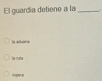 El guardia detiene a la la aduana la ruta viajera