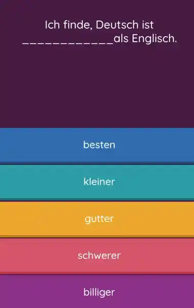 Ich finde, Deutsch ist als Englisch. besten kleiner gutter schwerer billiger