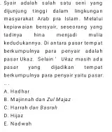 Syair adalah zalah satu seni yang dijunjung tinggi dalam lingkungan masyarakat Arab pra Islam. Melalui kepiawaian berayair, seacorang yang tadinya hina menjadi mulia kedudukannya.