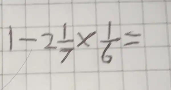 1-2(1)/(7)xx(1)/(6)=