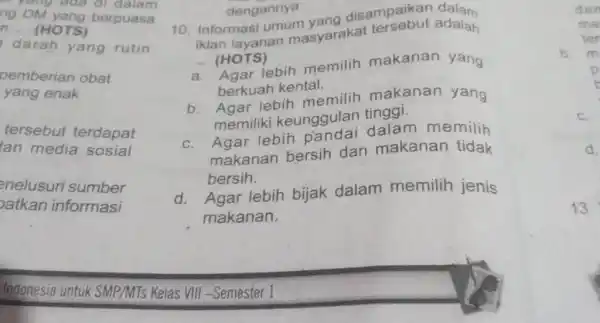 DM yang berpuasa (n... (HOTs) darah yang rutin Demberian obat yang enak tersebut terdapat Ian media sosial enelusuri sumber patkan informasi 10. Informasi umum