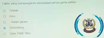 Faktoryang mempenguruhi pesunjukan penum gemis adalah Ombak Arus Kadergaram Gelombing Saya Tidak Tehu.