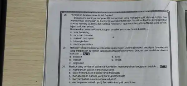 Perhatikan kutipan karya ilmiah berikut! Bagaimana caranya mengidentifikasi sampah yang mengapung di atas air sungai dan memberikan peringatan ke kantor Dinas Kebersihan dan Tata