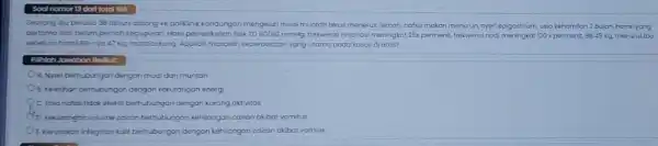 Soal namor 13 dari total 166 Secrong ibu berusio 38 tahun, datang ke polikinik kandungan mengeluh mual muntah terus menerus Jemah natsu makan menurun,