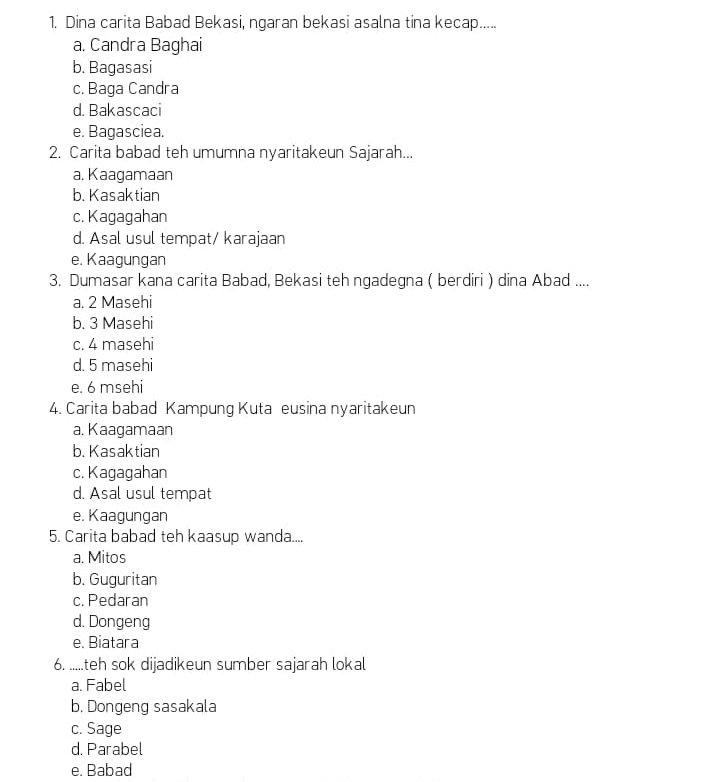 1. Dina Carita Babad Bekasi,ngaran Bekasi Asalna Tina Kecap __ A ...