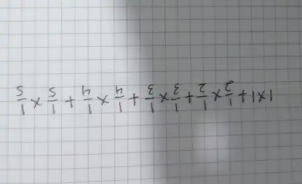 1 times 1+(1)/(2) times (1)/(2)+(1)/(3) times (1)/(3)+(1)/(4) times (1)/(4)+(1)/(5) times (1)/(5)