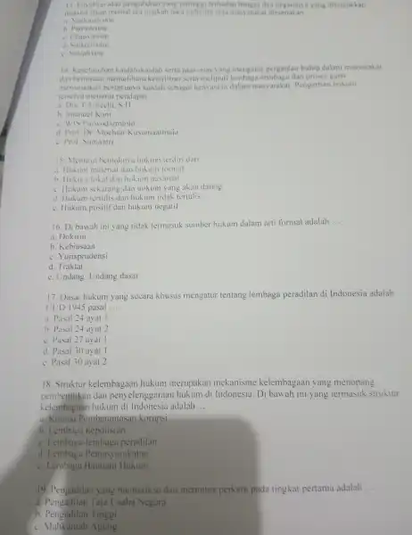 13. Loyalita atau pengabdian yang tertinggi terhadap bangsa dan negaranya yang ditunjukkan melalui sik ap mental atu tingkah laku individu atau masyaraka I dinamakan