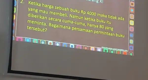 2. Ketika harga sebuah buku Rp4000 maka tidak ada yang metur membeli Namun ketika buku itu diberikan secara cuma -cuma, hanya 80 vang meminta