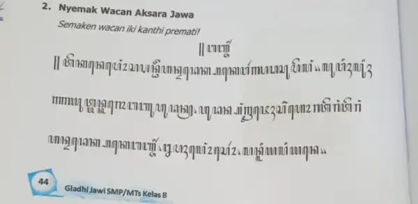 2. Nyemak Wacan Aksara Jawa Semaken wacan iki kanthi premati! II zmzm familion 167151 Jijingnegañimun2 misi nisi ni