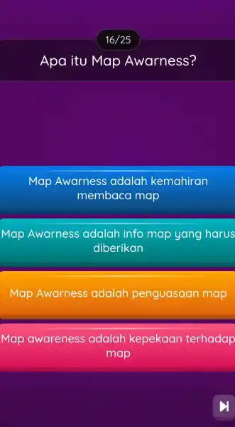 Apa itu Map Awarness? Map Awarness adalah kemahiran membaca map Map Awarness adalah info map yang harus diberikan Map Awarness adalah penguasaan map Map