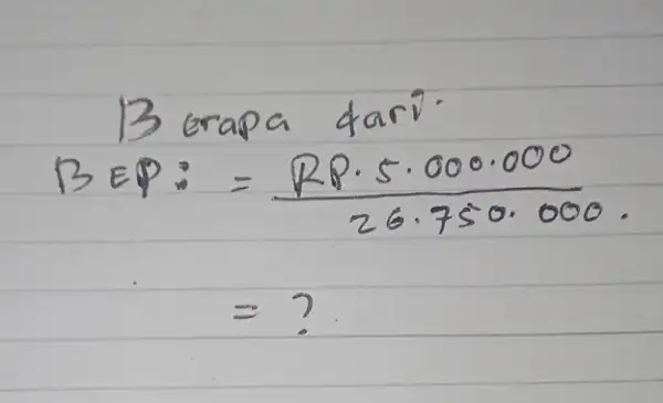 Berapa farr B=P_(0)=(P_(1)P_(1)ast 000000)/(26.7500000) =2