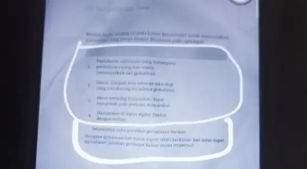 Berilah tanda centang (o)pada kolom Benarisalah untuk memunjukkan pernyatan yang sesual dengan fenomena pada spersepsil Pertukaran informasi yang melampaui 1 perbedsan ruang dan waktu