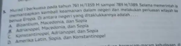 berkuasa pada tahun 761H/3359N sampai 789H/3399 Selama memerintah la memantapk?n kemball keamanan dalam negeri dan melakukan perluasan wilayah ke benua Freas Diantara negeriyang ditakluk