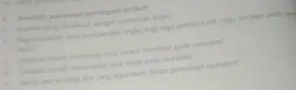 C. Jawablah pertanyaan pertanyaan berikut! 1. Apakah yang kanyaktud dengan permainan kasti! 2. Bagaimanakah cara memperoleh angka bagi regu pemukul dan regu penjaga pada