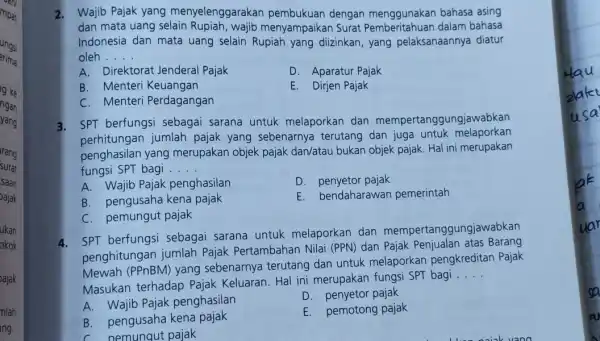 erima ungsi g ke ngan yang rang surat saan Dajak ukan okok ajak nlah ing. 2. Wajib Pajak yang menyelenggarakan pembukuan dengan menggunakan bahasa