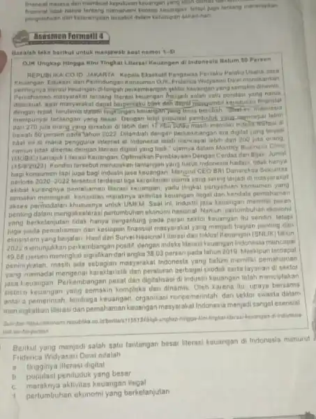 finansial mereka dan membuat keuangan yang lebih cerdus tidak harya tentang memahami konsep keuangan. lelapi juga tentang menerapkan pengelahuan dan keterampilan tersobut dalam kehidupan