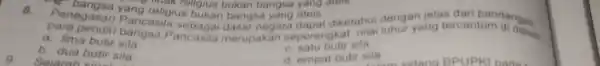 g Penegasan yang religius bukan bangsa yang atais Penegasan yang religius buka bukan bangsa yang aters Multik religius bukan bangsa yang aton a. lima