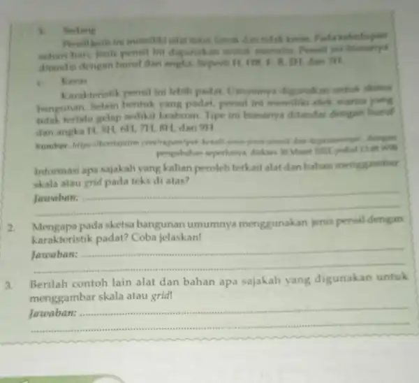 h Sedang Pencil jenis tri memiliki sitar fidal keran Pada kehidupan peneit ini digunakan untuk menulis Pensil int ditandai dengan huruf dan angka Seperti