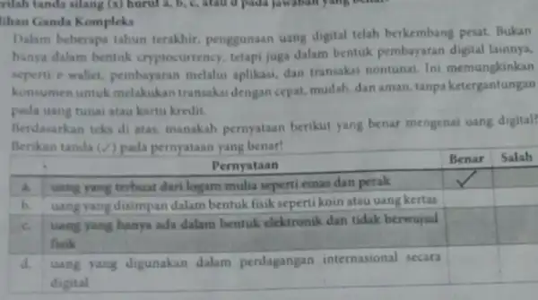 han Ganda Kompleks Dalam beberapa tahun terakhir, penggunaan uang digital telah berkembang pesat. Bukan hanya dalam bentuk cryptocurrency, tetapi juga dalam bentuk pembayaran digital