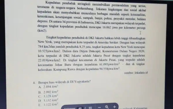 Kepadatan penduduk seringkali menimbulkan permasalahan yang serius. terutama di negara-negara berkembang Tekanan lingkungan dan sosial akibat kepadatan akan menyebabkan munculnya berbagai masalah seperti kriminalitas.