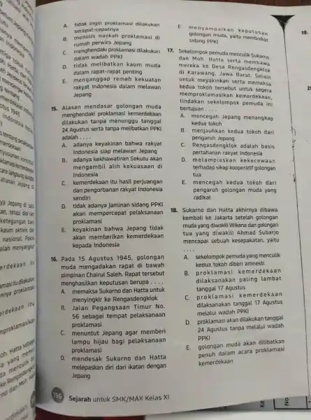 lenya indonesia tiga mesis stus 1945 I indonesi kepa merdekaan polalese a Musunan konstitus Hamasi kemerdekan are langsung konds ya Jepang di sati an,