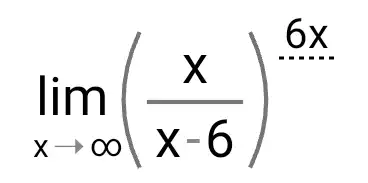 lim _(xarrow infty )((x)/(x-6))^6x