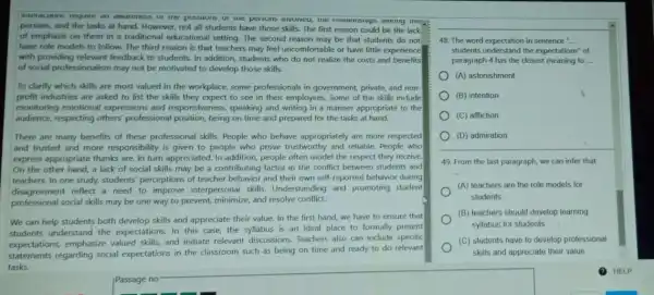 menactions require an awareness on the positions or une persons invorved, persons, and the tasks at hand. However, not all students have those skills.