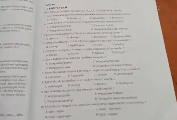 ngumpet ning grumbul ala. rencanane pengen - Sirawis gawe masalah tapi sira-sekiyen gawe ing alas kiyen.? 1. sebenere kite pengen di punten ya.? putusame