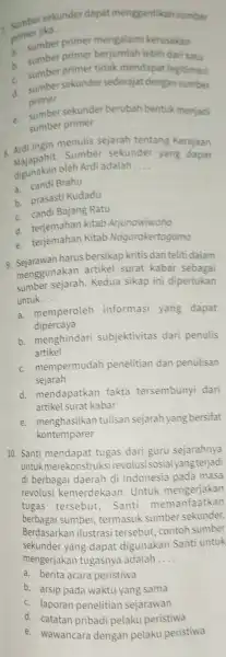 __ primer jika sekunder dapat menggantikan sumber sumber primer mengalami kerusakan a. sumber primer lebih dari satu b. sumber orimer tidak mendapat legitimasi c