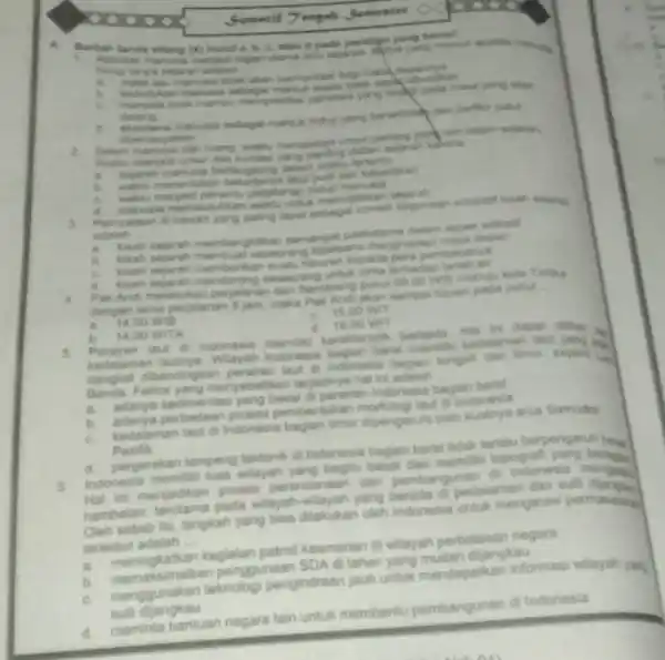 Sumatif Tengah Semester Berlah landa silang OO hund muncul . bag mand masa yang otan c datang it manusia sabagai mahluk hide patiet dipertanyakan