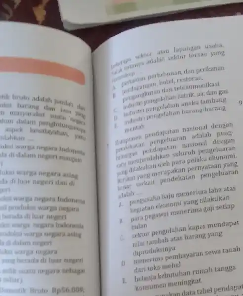 tik trute adalah jumlah den ulesi barang dan h masyarakat suatu nert aspek in penghitungannya. aspek kewilayahan.... nlahkan .... luksi warga negara Indonesia da