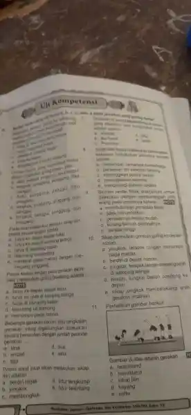 Uji ompete nsi a,b,c,d atau e pada jawaban yang paling benar! yang dilakukan oleh masyarakat senam posis guing ke belakang 7 Dibawah ini yang