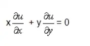 x(partial u)/(partial x)+y(partial u)/(partial y)=0