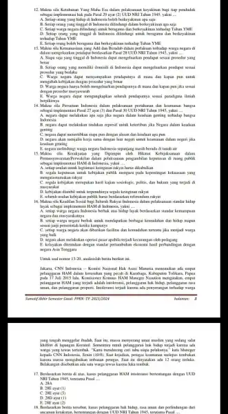 12. Makna sila Ketuhanan Yang Maha Esa dalam pelaksanaan keyakinan bagi tiap penduduk sebagai implementasi hak pada Pasal 29 ayat (2) UUD NRI Tahun