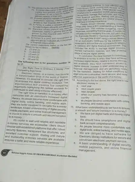 13. Pay attention to the following statements. -money often and prepaid individuals to set a specific budget for different aspects of their lives. transaction