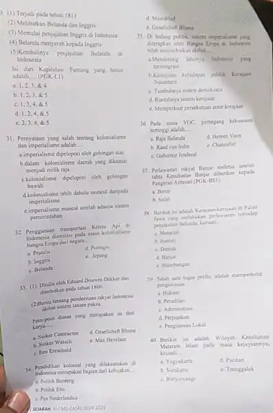 (2) Melibatkan Belanda dan Inggris (3) Memulai penjajahan Inggris di Indonesia (4) Belanda menyerah kepada Ingeris (5)Kembalinya penjajahan Belanda di Indonesia Isi dari Kapitulasi